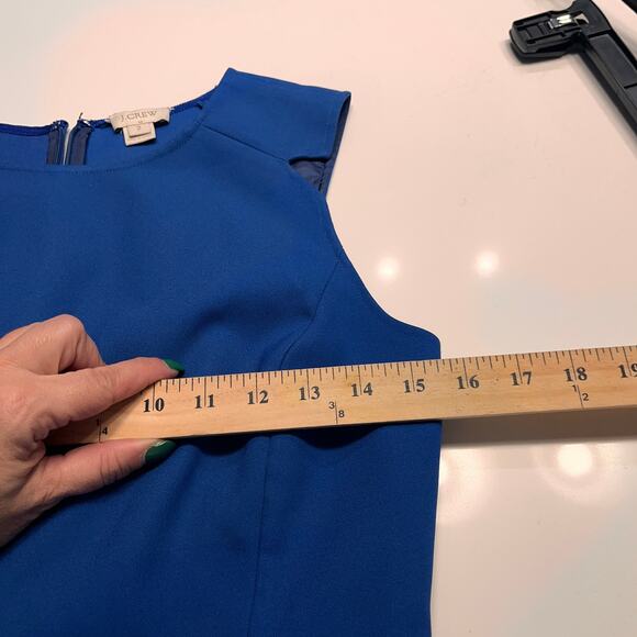 J. Crew Blue Wool Crepe Casey Dress Size 2 - Picture 7 of 9